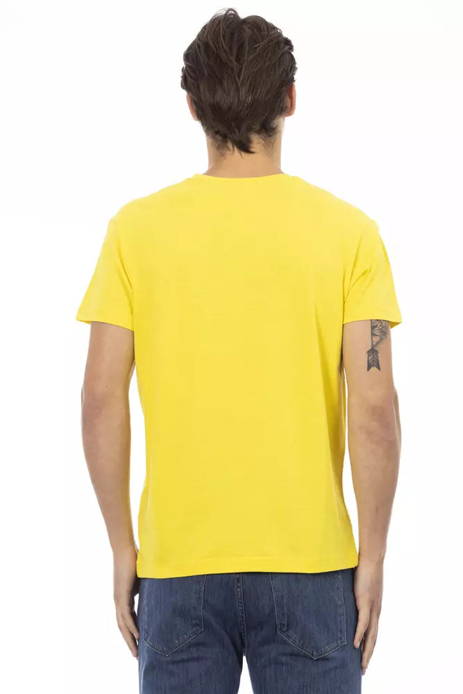 Trussardi Action Yellow Cotton Men T-Shirt | Regal Royce