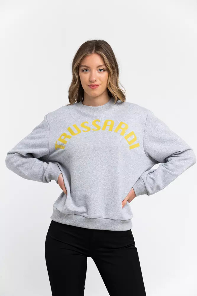 Trussardi Gray Cotton Women Sweatshirt | Regal Royce