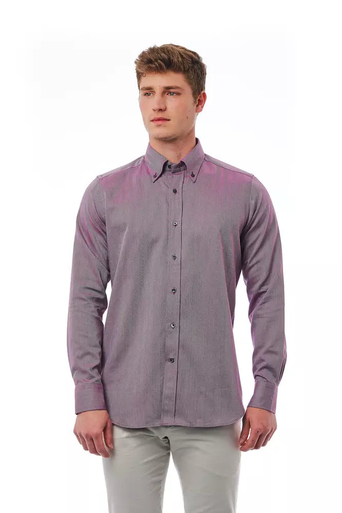 Bagutta Burgundy Cotton Men Shirt | Regal Royce