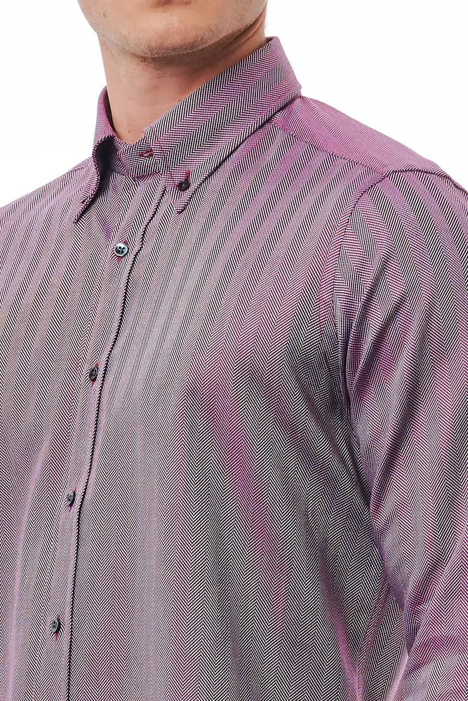 Bagutta Burgundy Cotton Men Shirt | Regal Royce