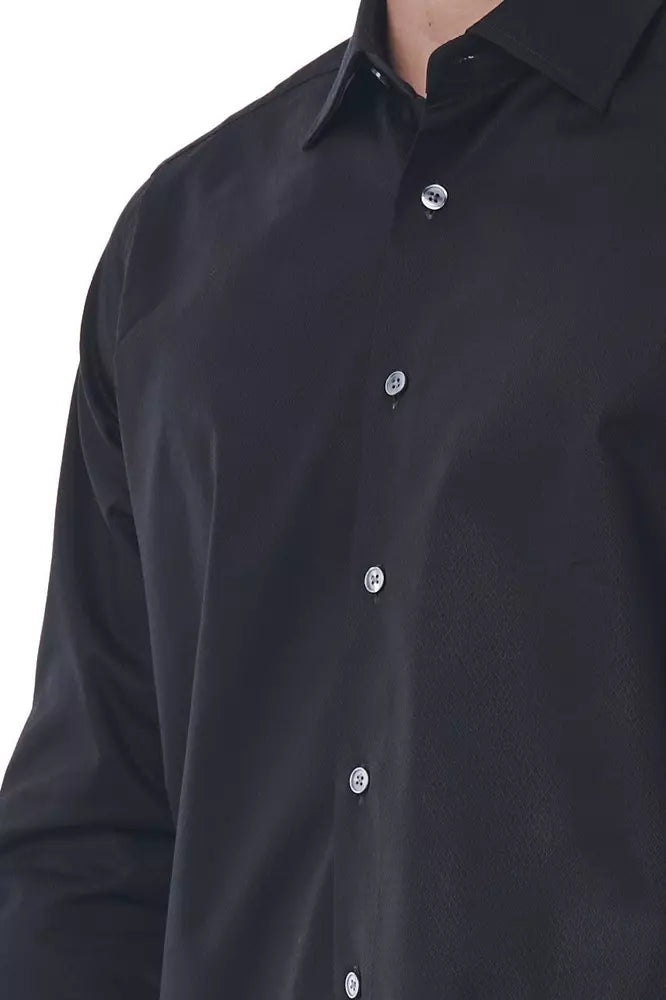 Bagutta Black Cotton Men Shirt | Regal Royce