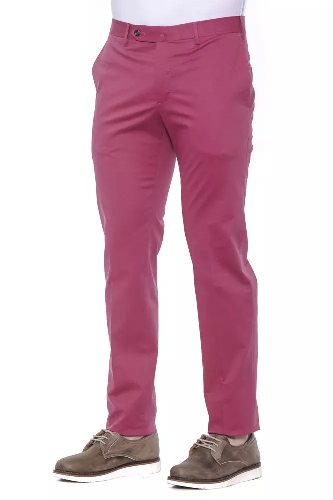 PT Torino Fuchsia Cotton Men Trouser | Regal Royce