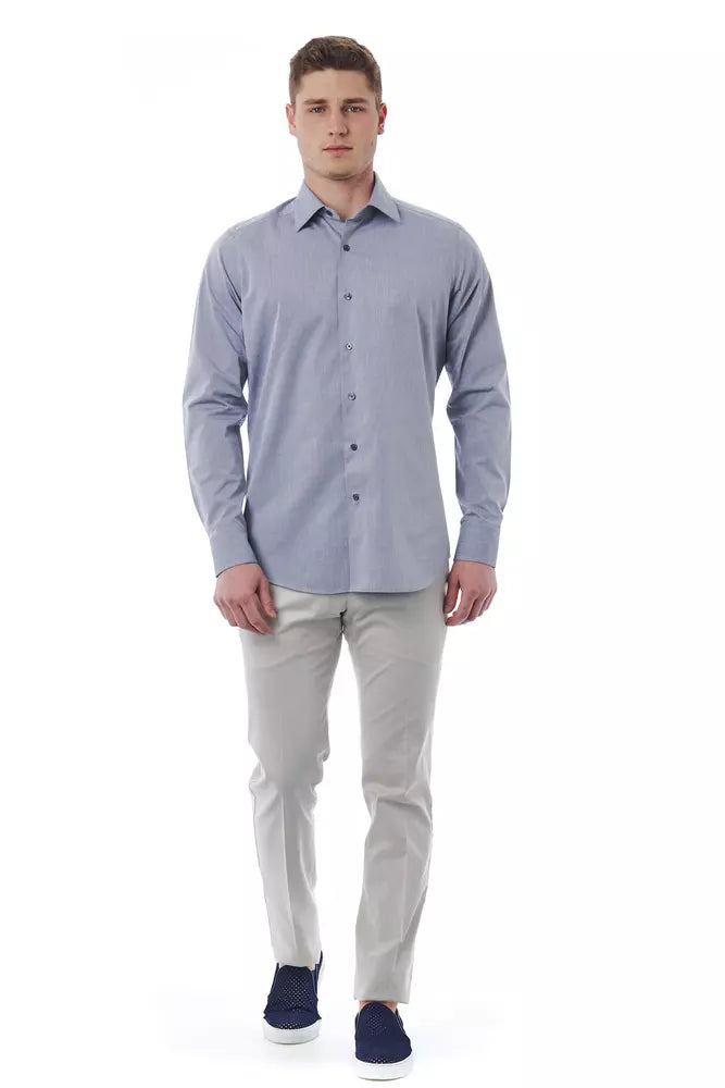 Bagutta Gray Cotton Men Shirt | Regal Royce