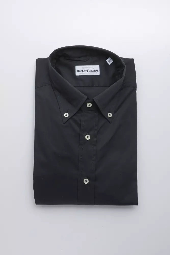 Robert Friedman Black Cotton Men Shirt | Regal Royce