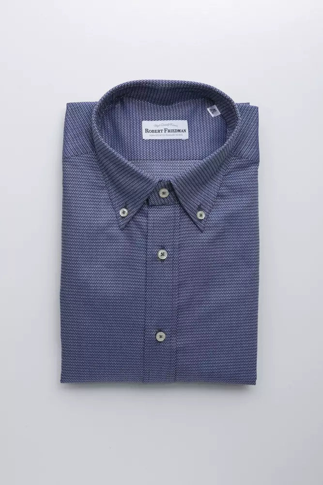 Robert Friedman Blue Cotton Men's Shirt | Regal Royce