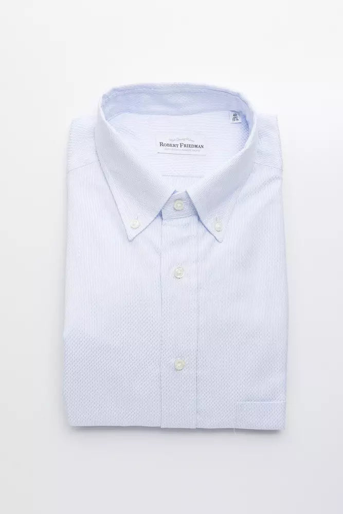 Robert Friedman Light Blue Cotton Men Shirt | Regal Royce