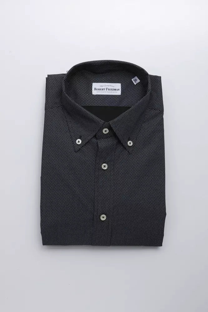 Robert Friedman Black Cotton Men Shirt | Regal Royce
