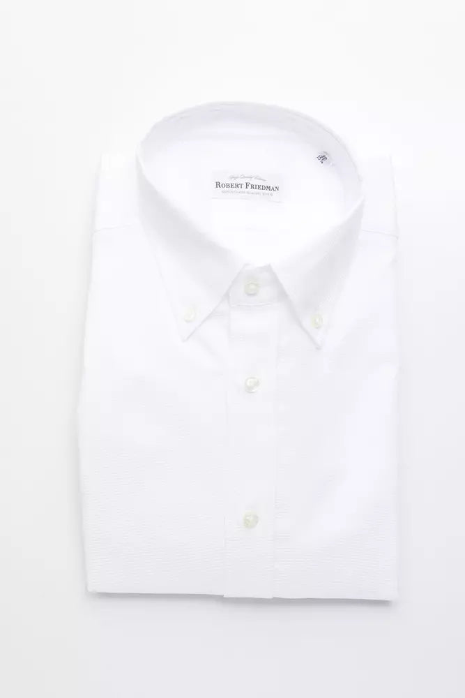 Robert Friedman White Cotton Men's Shirt | Regal Royce