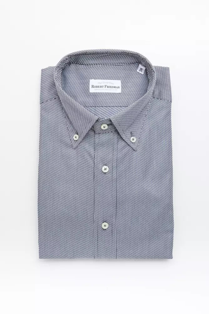 Robert Friedman Blue Cotton Men's Shirt | Regal Royce