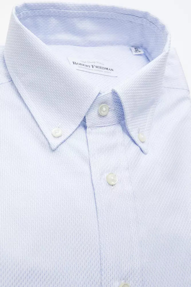 Robert Friedman Light Blue Cotton Men Shirt | Regal Royce