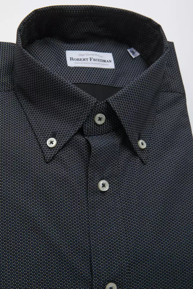 Robert Friedman Black Cotton Men Shirt | Regal Royce