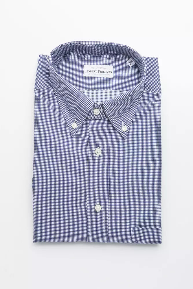 Robert Friedman Blue Cotton Men's Shirt | Regal Royce