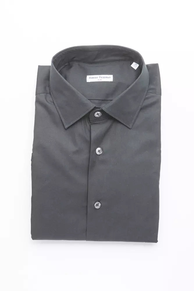Robert Friedman Black Cotton Men's Shirt | Regal Royce