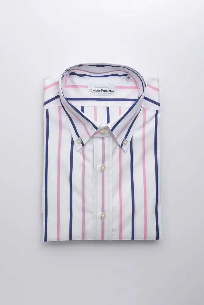 Robert Friedman White Cotton Men's Shirt | Regal Royce