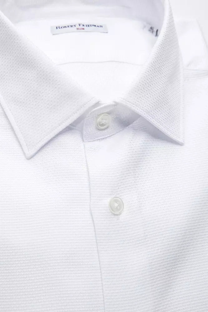 Robert Friedman White Cotton Men's Shirt | Regal Royce