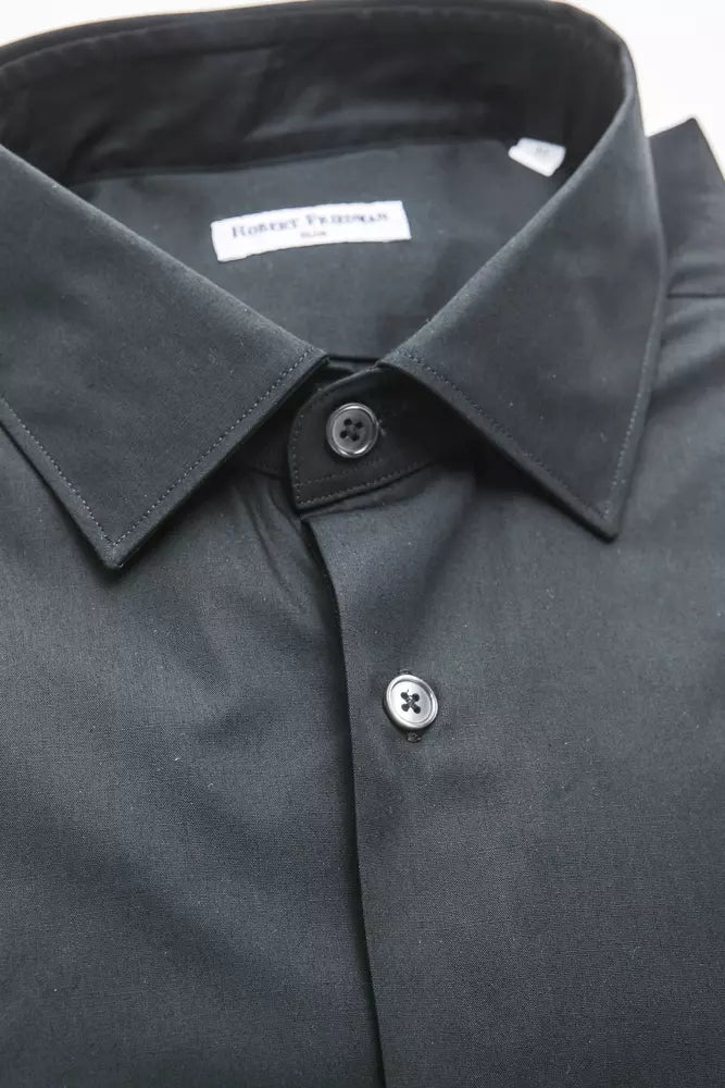 Robert Friedman Black Cotton Men's Shirt | Regal Royce