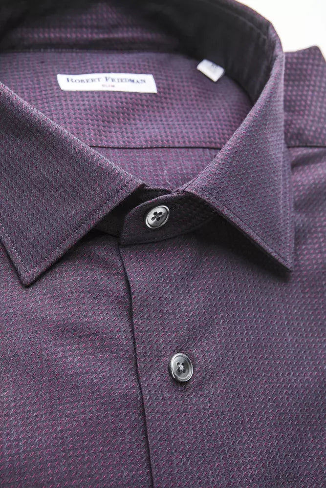 Robert Friedman Burgundy Cotton Men Shirt | Regal Royce