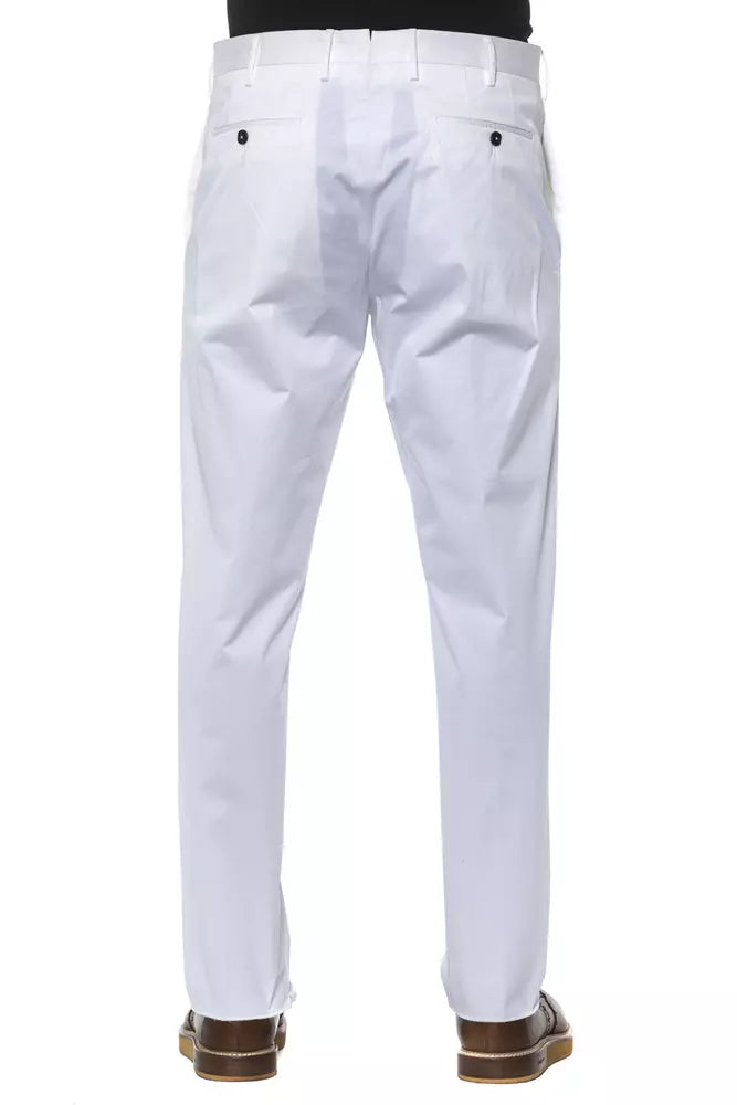 PT Torino White Cotton Men Trouser | Regal Royce