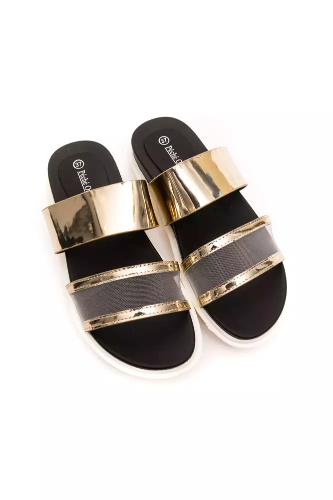 Péché Originel Gold Polyethylene Women Sandal | Regal Royce
