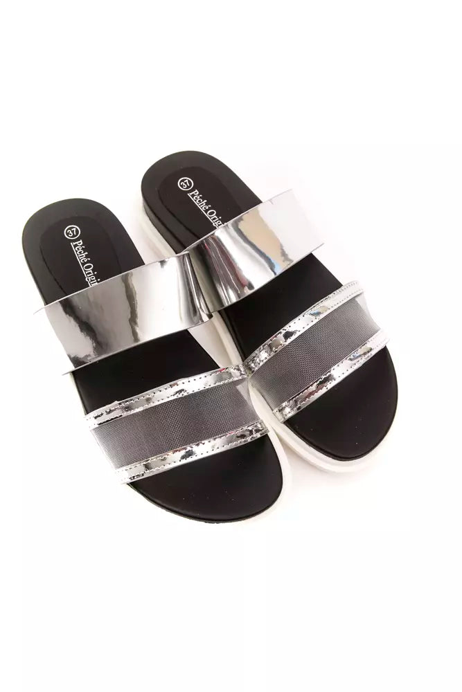 Péché Originel Silver Polyethylene Sandal | Regal Royce