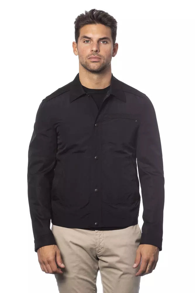 Verri Black Cotton Men Bomber Jacket | Regal Royce