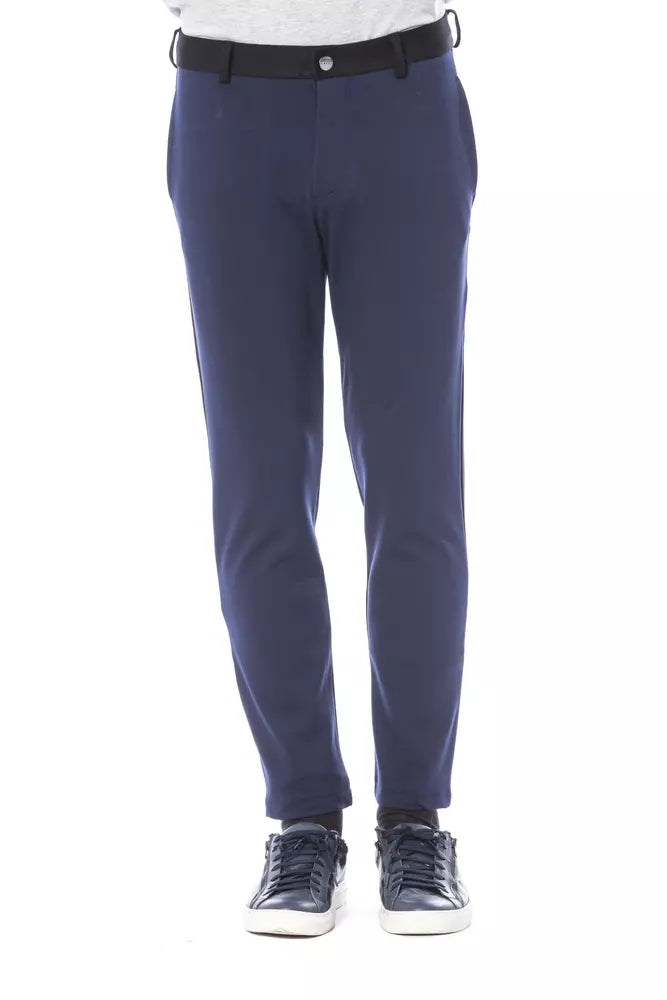 Verri Blue Viscose Men Pant | Regal Royce