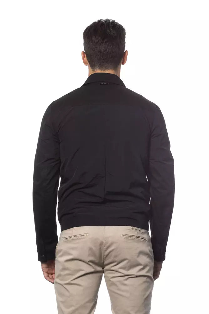 Verri Black Cotton Men Bomber Jacket | Regal Royce
