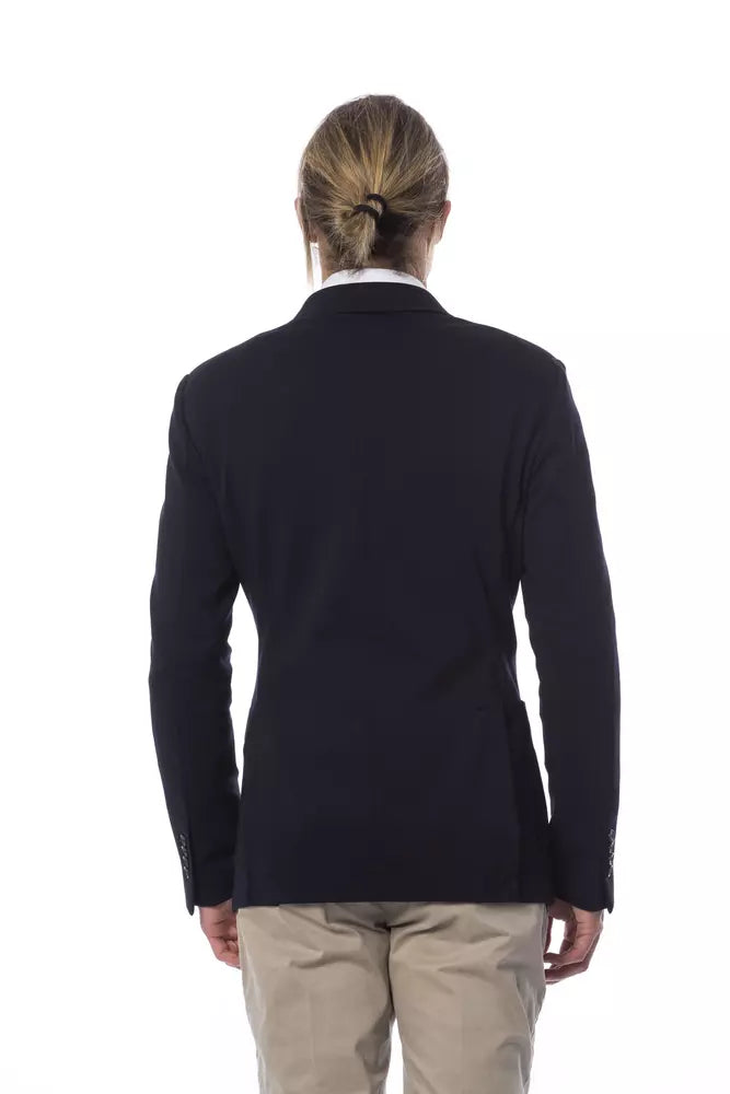 Verri Blue Viscose Men Blazer | Regal Royce