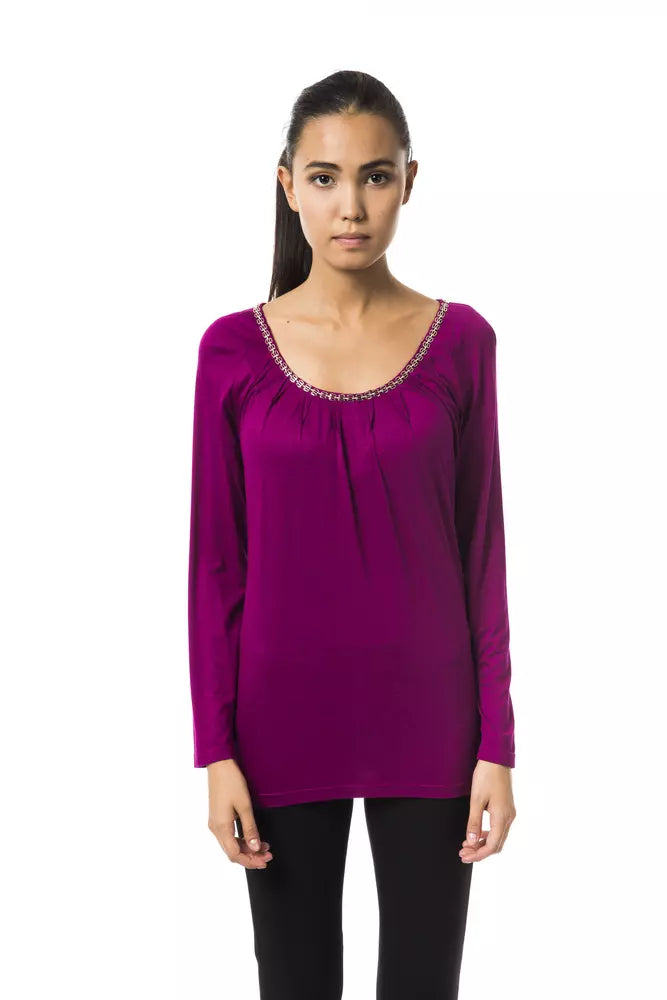 BYBLOS Purple Viscose Women Top | Regal Royce