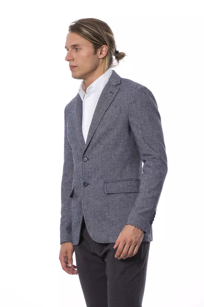 Verri Blue Polyester Blazer | Regal Royce