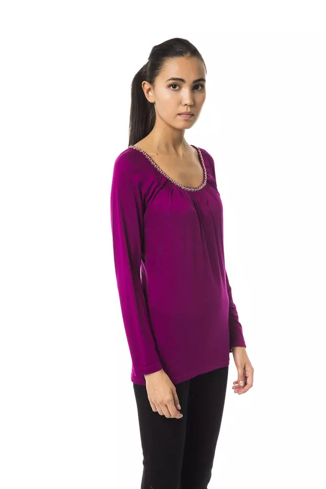 BYBLOS Purple Viscose Women Top | Regal Royce