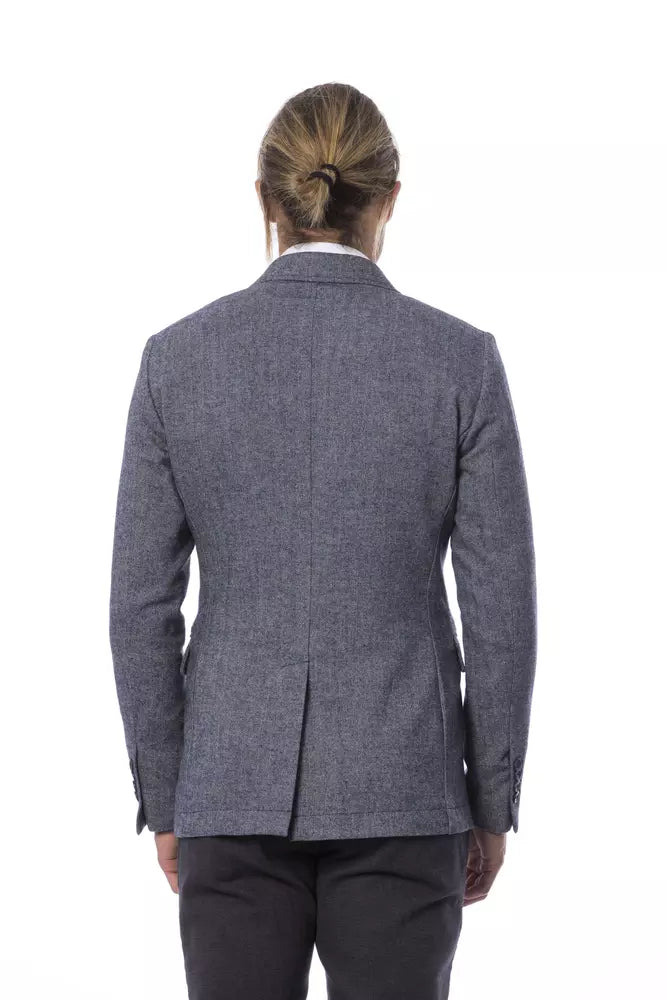 Verri Blue Polyester Blazer | Regal Royce