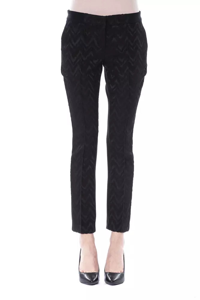 BYBLOS Black Marabou Women Pants | Regal Royce