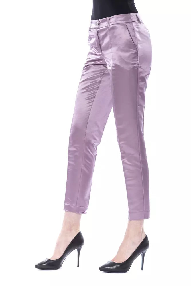 BYBLOS Purple Cotton Women Pants | Regal Royce