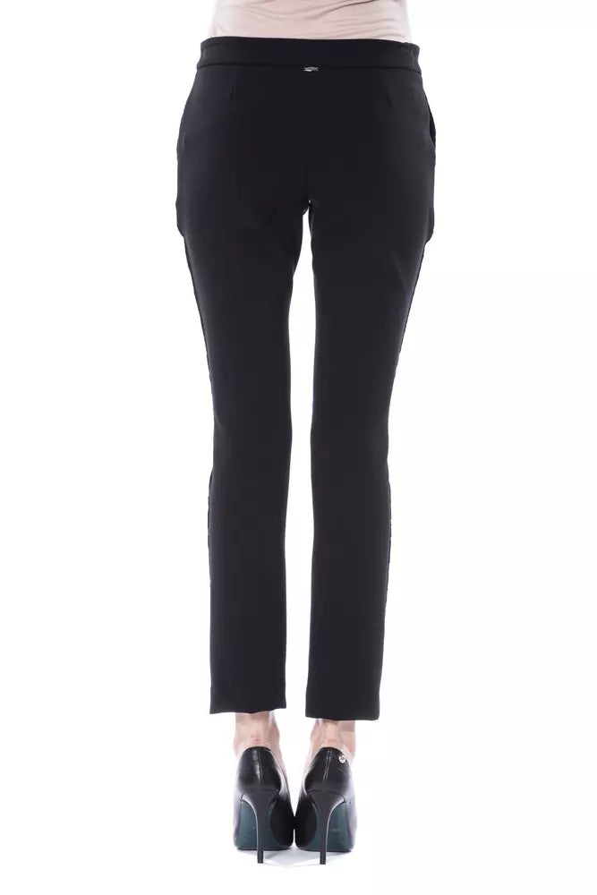 BYBLOS Black Marabou Women Pants | Regal Royce