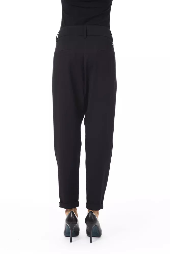 BYBLOS Black Polyester Women Pant | Regal Royce
