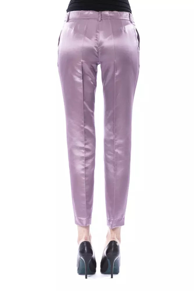 BYBLOS Purple Cotton Women Pants | Regal Royce