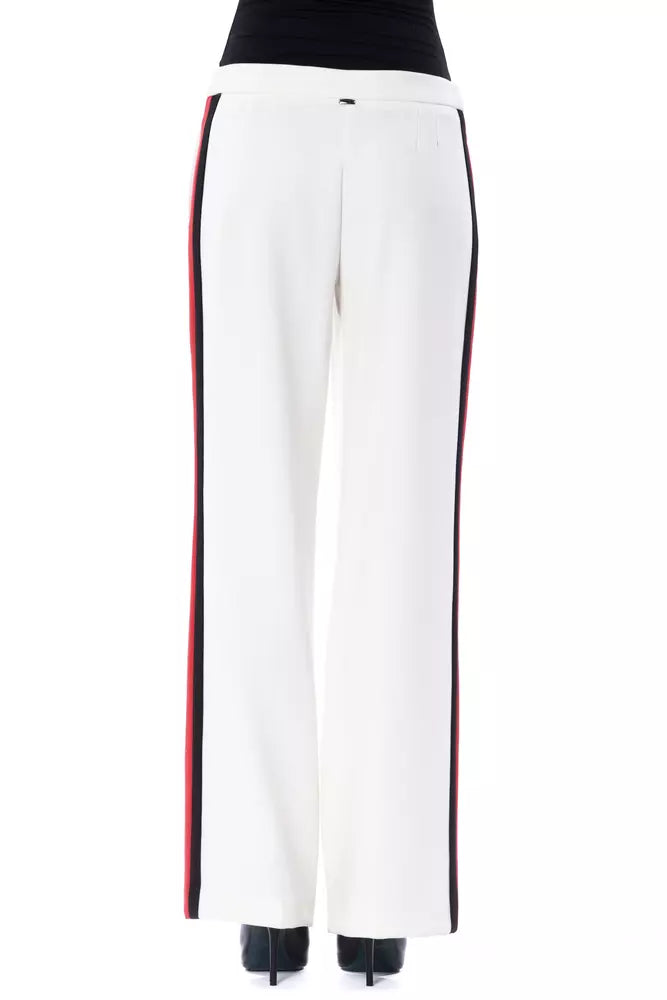 BYBLOS White Polyester Women Pants | Regal Royce