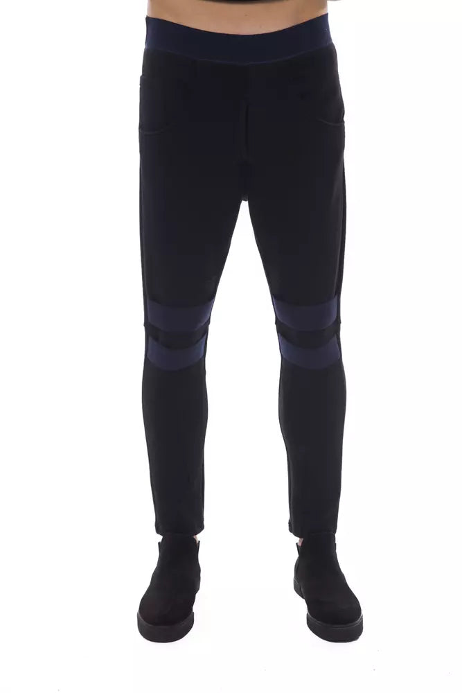 Nicolo Tonetto Black Viscose Men Pants | Regal Royce