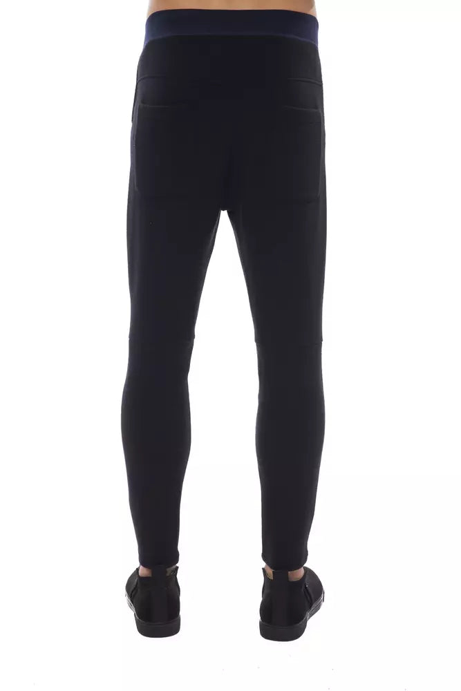 Nicolo Tonetto Black Viscose Men Pants | Regal Royce