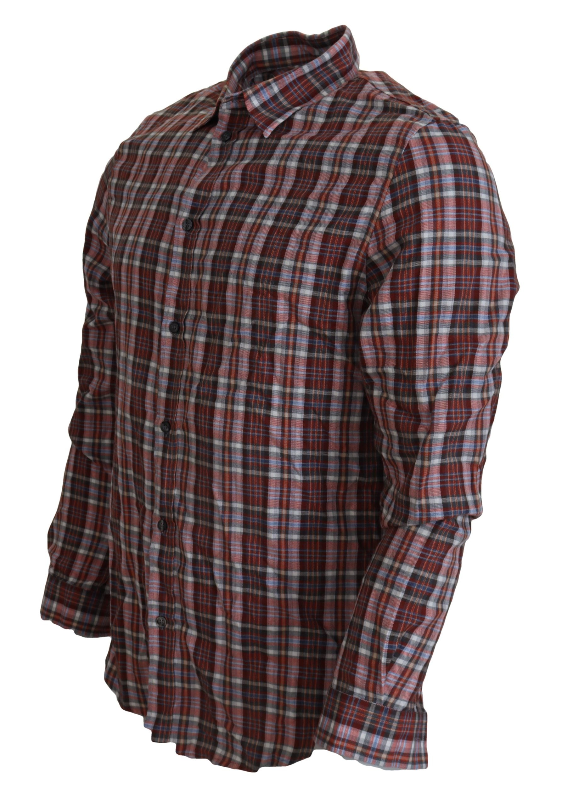 GF Ferre Multicolor Checkered Cotton Long Sleeves Casual Shirt | Regal Royce