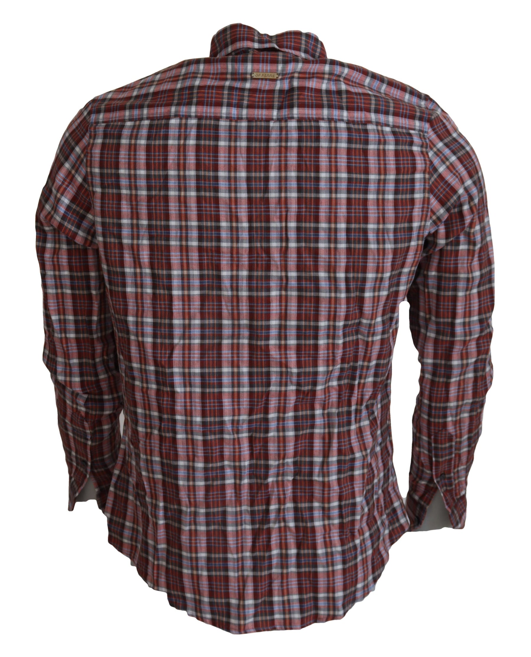 GF Ferre Multicolor Checkered Cotton Long Sleeves Casual Shirt | Regal Royce