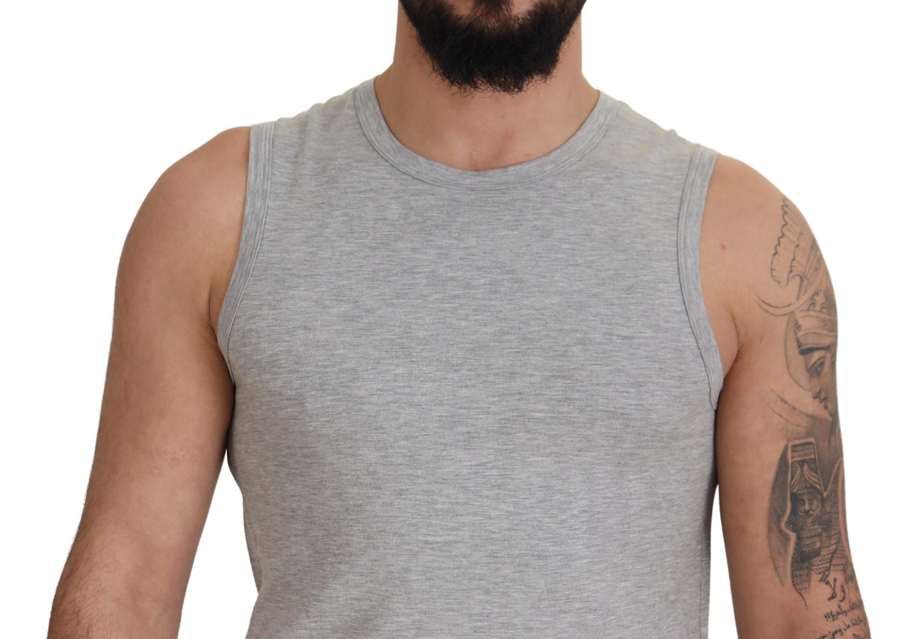 Ermanno Scervino Grey Sleeveless Men Pullover T-shirt | Regal Royce