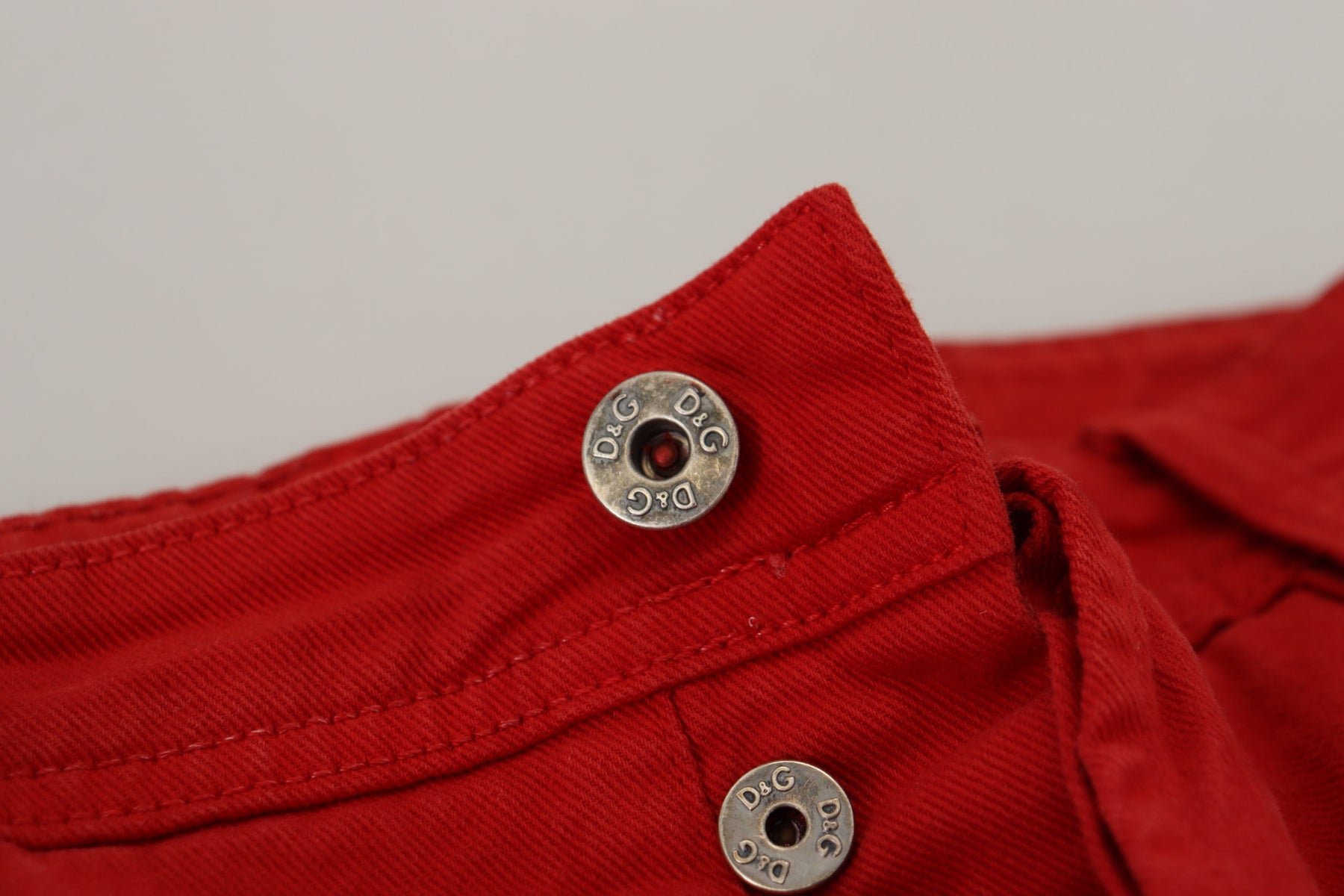 Dolce & Gabbana Red Cotton Straight Fit Men Denim Jeans | Regal Royce
