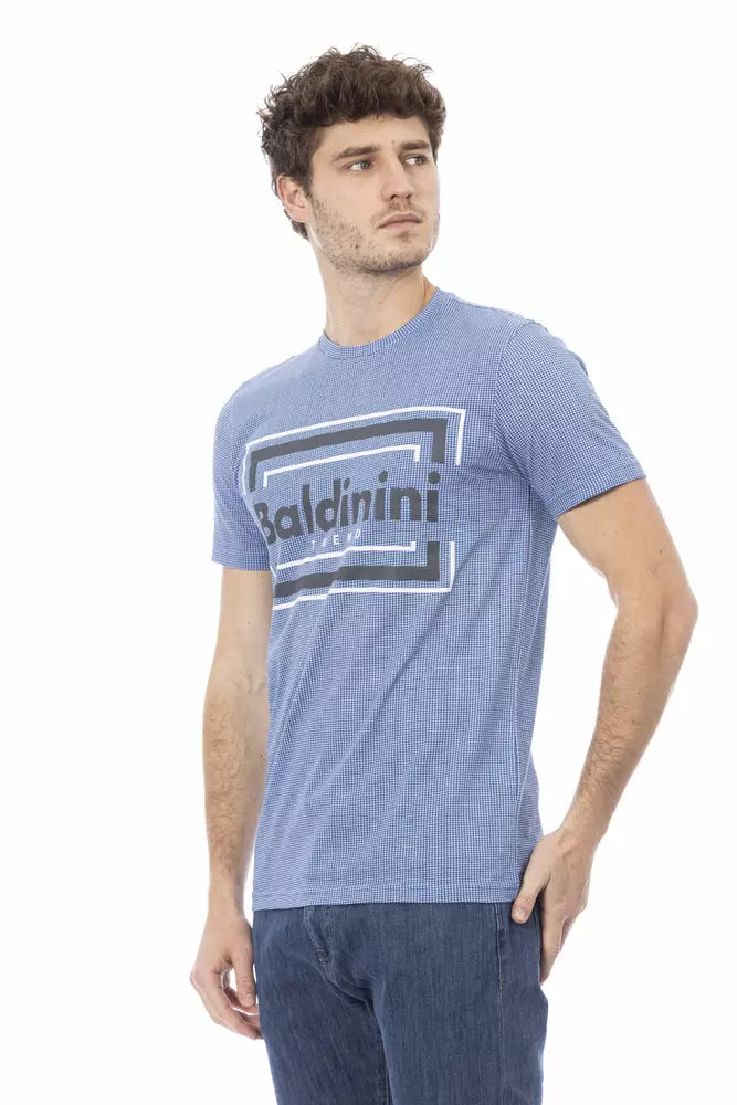 Baldinini Trend Light Blue Cotton Men T-Shirt | Regal Royce
