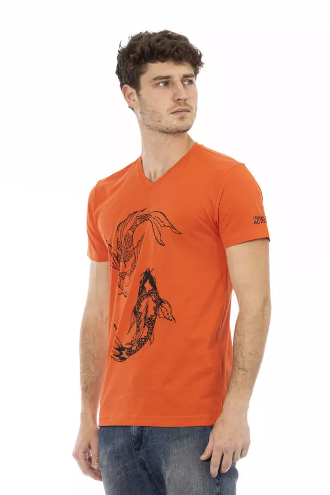 Trussardi Action Red Cotton Men T-Shirt | Regal Royce