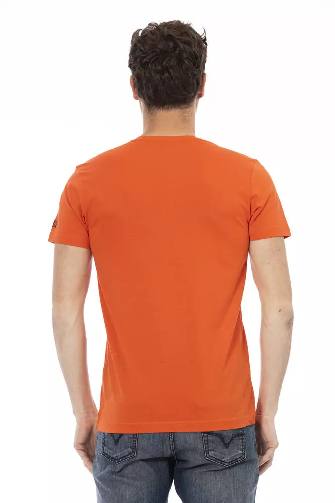 Trussardi Action Red Cotton Men T-Shirt | Regal Royce