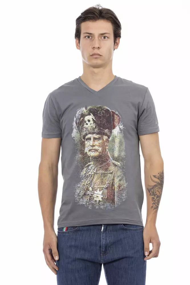 Trussardi Action Gray Cotton T-Shirt