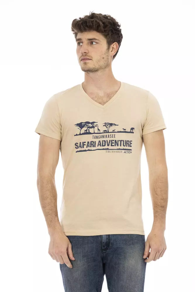 Trussardi Action Beige Cotton T-Shirt