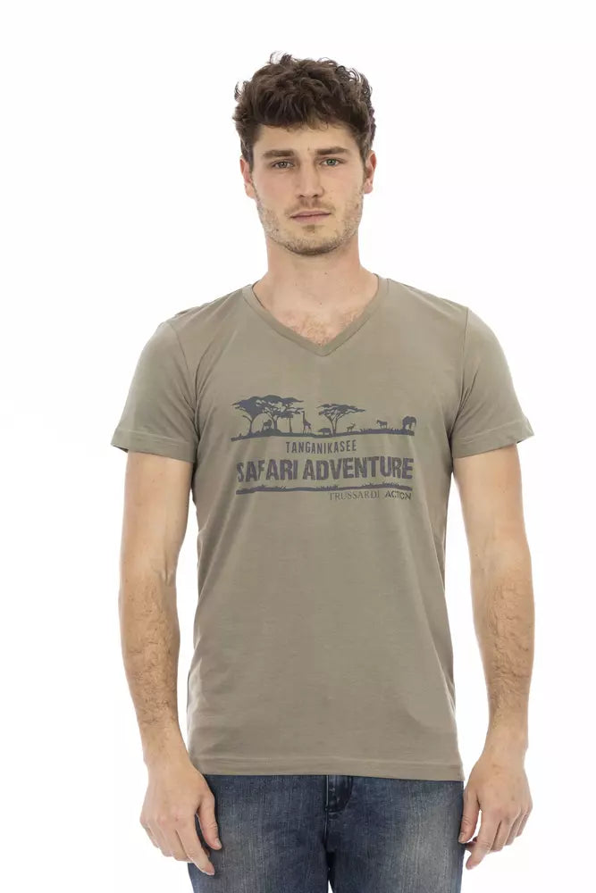 Trussardi Action Brown Cotton T-Shirt